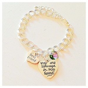 Personalized Best Friend Silver Charm Bracelet